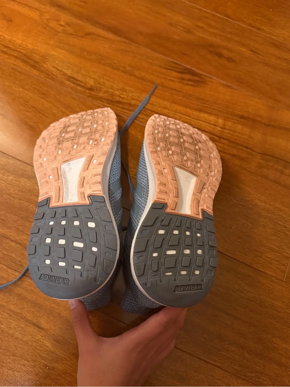 adidas blue Mesh Athletic Sneakers with White Soles
